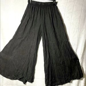 Women’s wide leg linen pants black M